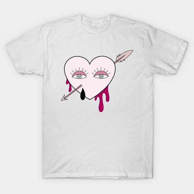 Drippy Heart With Eyes T-Shirt by trippyzipp